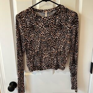 BCBGeneration Black and Tan Patterned Top